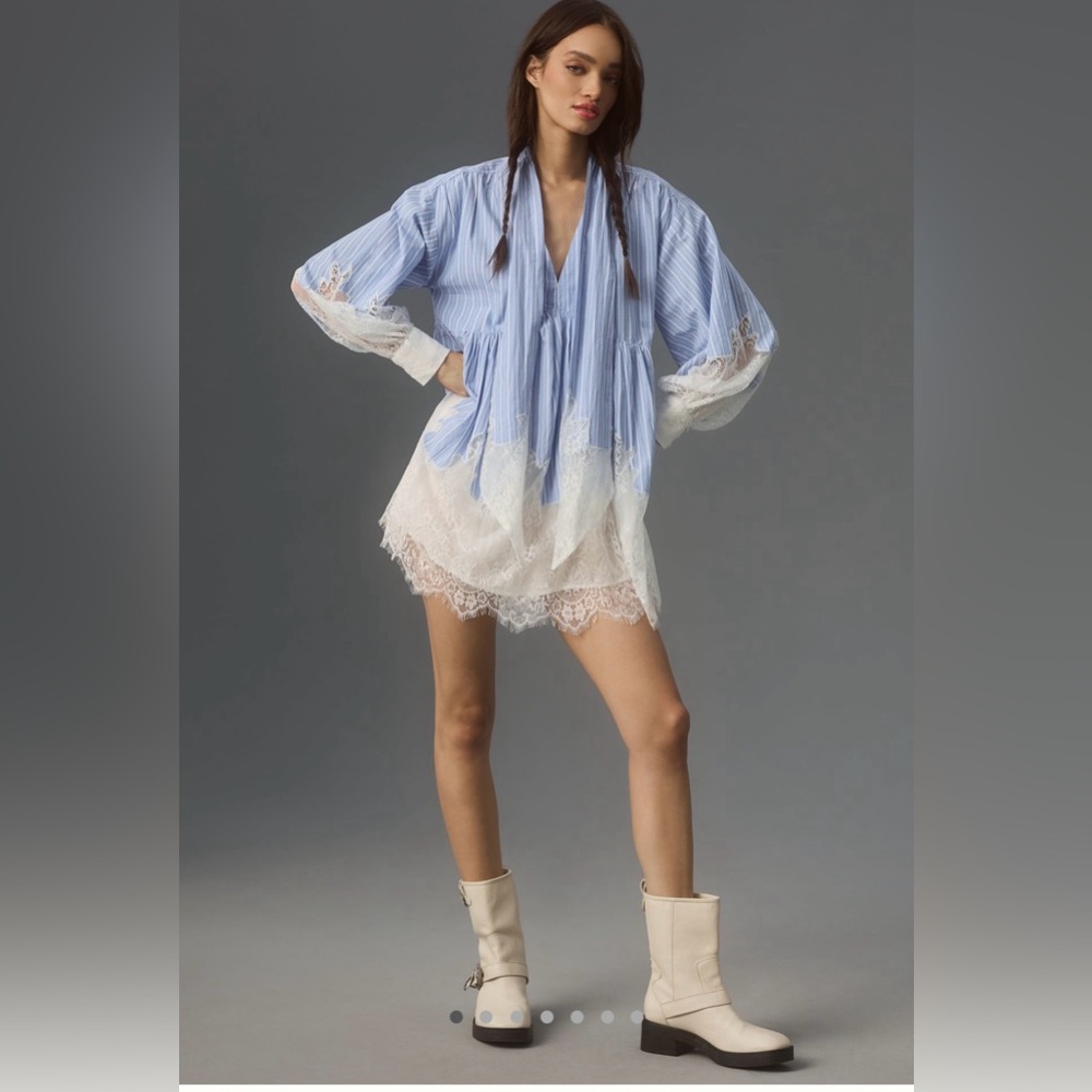 Maeve V-Neck Lace Minidress